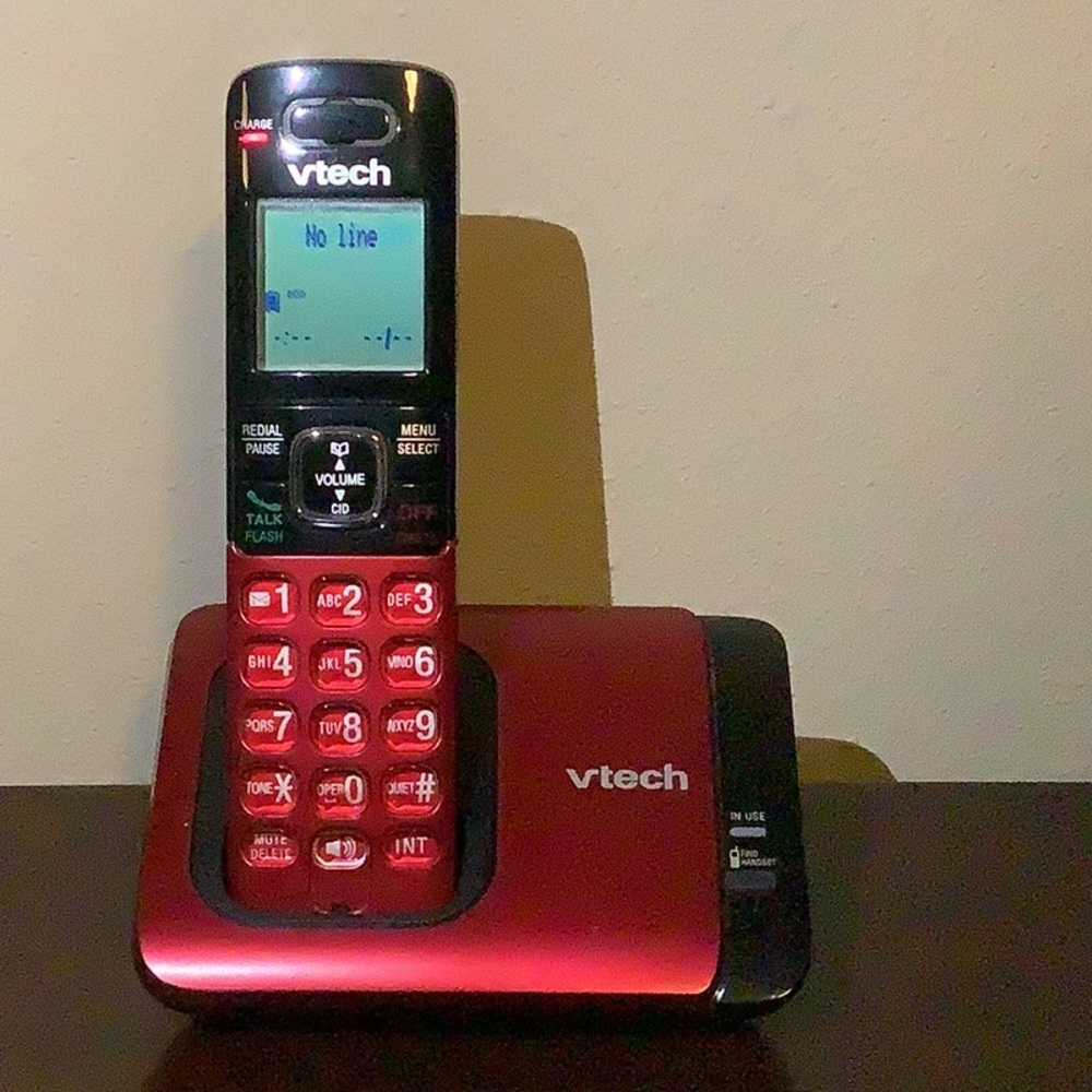 VTech Black and Red Cordless Phone System